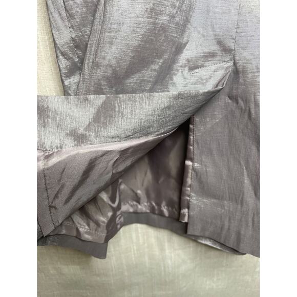 Adrianna Papell Size 10 Silver Gray Rosette Cocktail Dress Evening Sheath - Picture 11 of 13